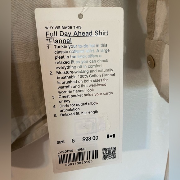 Lululemon Full Day Ahead Shirt-size 6 - Picture 8 of 8